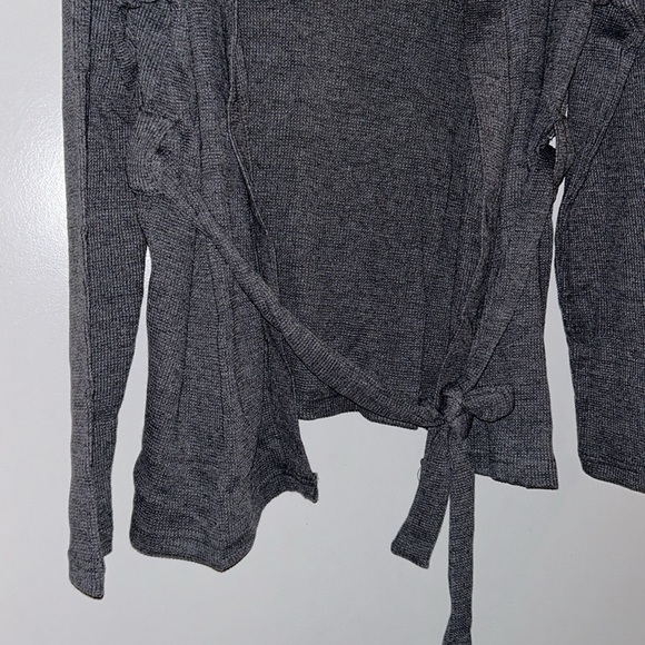 PrettyLittleThing Charcoal Waffle Tie Waist Robe XS NWT - Picture 3 of 5